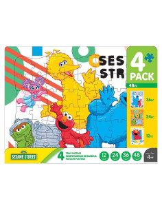 Rompecabezas de Bandeja Buffalo Games Sesame Street 4 en 1