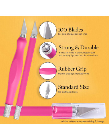 Juego de Cuchillos de Manualidades 2 Piezas W.A. Portman Rosa