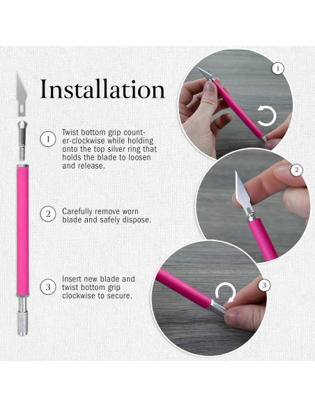 Juego de Cuchillos de Manualidades 2 Piezas W.A. Portman Rosa