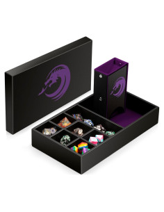 Bandeja de lanzamiento de dados DNDND 3 en 1 Terciopelo Púrpura