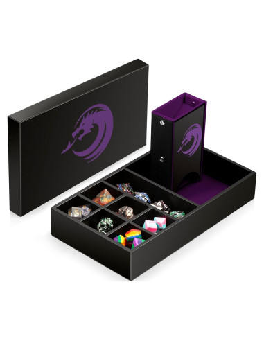 Bandeja de lanzamiento de dados DNDND 3 en 1 Terciopelo Púrpura