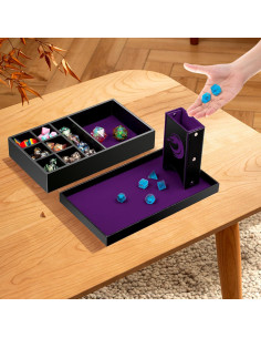 Bandeja de lanzamiento de dados DNDND 3 en 1 Terciopelo Púrpura 2