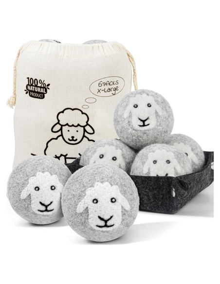 Bolas de Secadora de Lana Kevenal 6-Pack X-Large Ecológicas