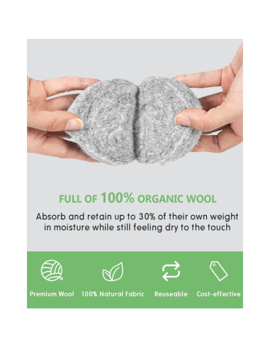 Bolas de Secadora de Lana Kevenal 6-Pack X-Large Ecológicas
