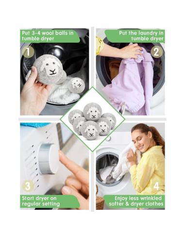 Bolas de Secadora de Lana Kevenal 6-Pack X-Large Ecológicas
