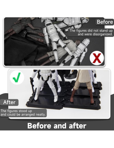 30 Piezas Soportes de Exhibición para Figuras de 9.5 cm - Negro