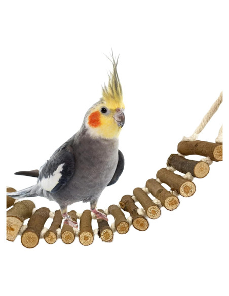 Escalera para Jaula de Aves SIMENA 12.7cm Madera Natural