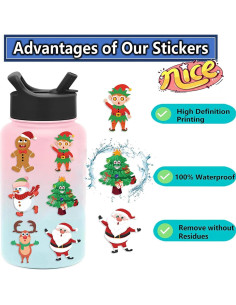 Stickers de Navidad ZUIYI 24 Hojas Creativas para Niños 2