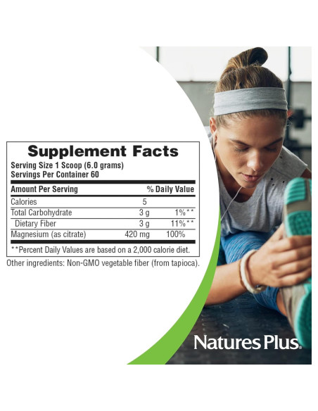 Polvo de Magnesio KalmAssure NaturesPlus 0.36 kg Sin Sabor