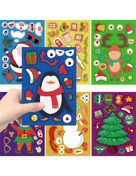 Stickers de Navidad ZUIYI 24 Hojas Creativas para Niños