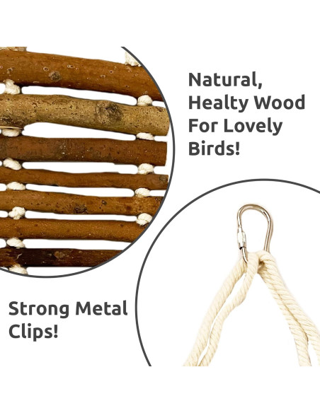 Escalera para Jaula de Aves SIMENA 12.7cm Madera Natural