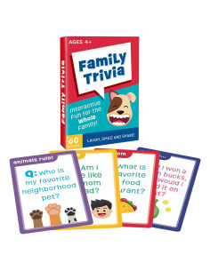 Juego de Trivia Familiar LotFancy - 60 Tarjetas Jumbo para Todas las Edades