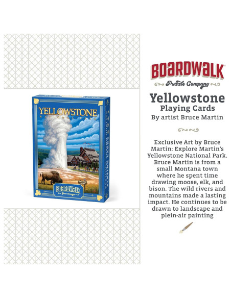 Baraja de Cartas Premium Boardwalk Puzzles Yellowstone 99g