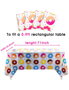 Mantel de Fiesta Donut BeYumi 4 Pack 180x108 cm Desechable 2