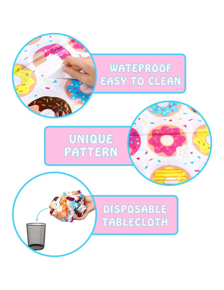 Mantel de Fiesta Donut BeYumi 4 Pack 180x108 cm Desechable