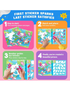 Libro de Pegatinas Pintar por Números CutteeyFyry - 2 Piezas 2