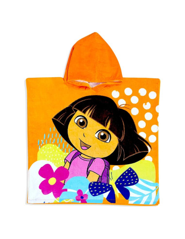Toalla de Baño con Capucha Dora la Exploradora 100% Algodón Naranja 56x66cm