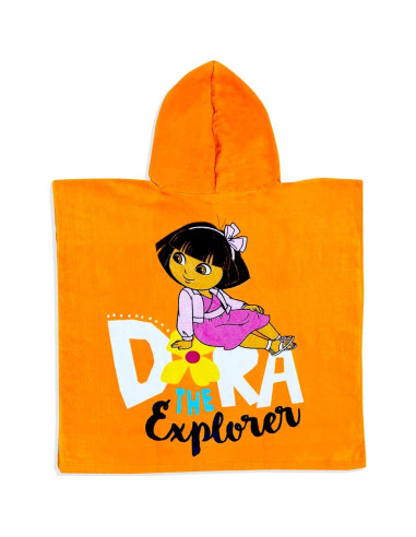 Toalla de Baño con Capucha Dora la Exploradora 100% Algodón Naranja 56x66cm