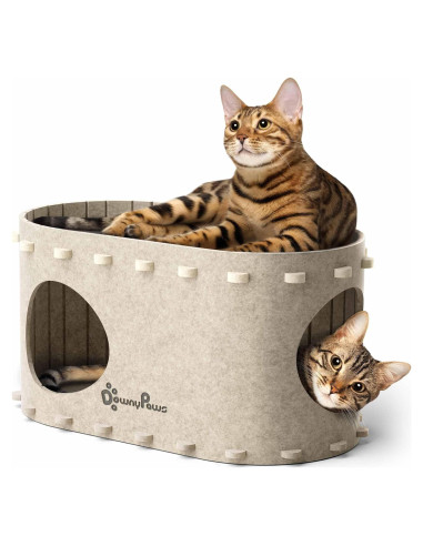 Casa para Gatos PeekaPurr DownyPaws 2 Pisos 57.9x32.8x30 cm