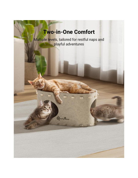 Casa para Gatos PeekaPurr DownyPaws 2 Pisos 57.9x32.8x30 cm