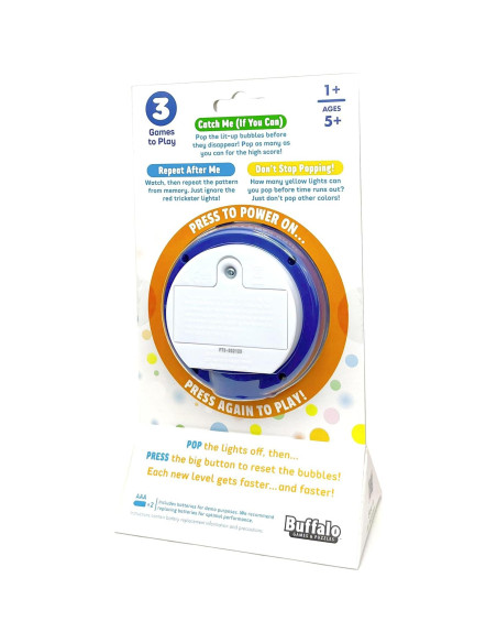 Pop It Go Buffalo Games - Juego Sensorial Portátil con Luces Pop It Go Buffalo Games - Juego Sensorial Portátil con Luces