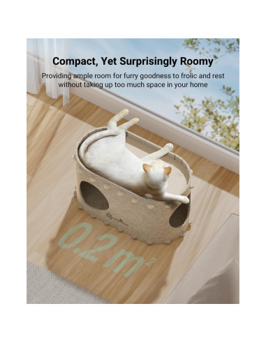 Casa para Gatos PeekaPurr DownyPaws 2 Pisos 57.9x32.8x30 cm