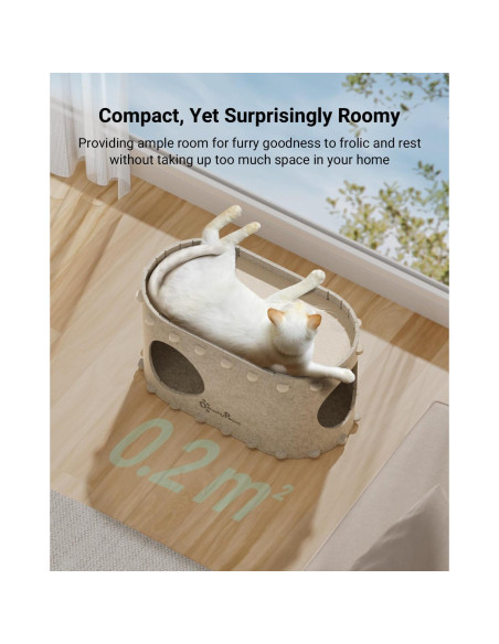 Casa para Gatos PeekaPurr DownyPaws 2 Pisos 57.9x32.8x30 cm