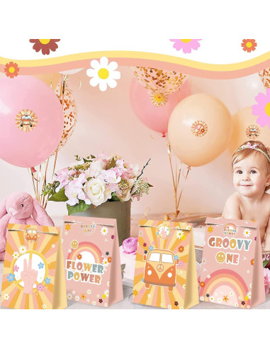 24 Bolsas de Favor de Fiesta Groovy BQC 21x15x8 cm