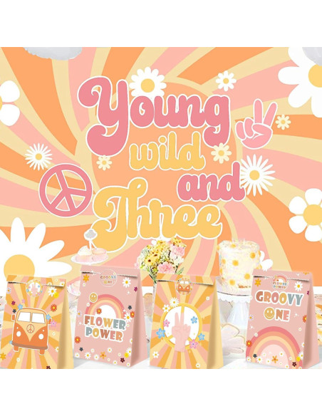 24 Bolsas de Favor de Fiesta Groovy BQC 21x15x8 cm