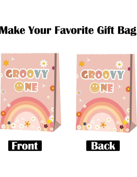 24 Bolsas de Favor de Fiesta Groovy BQC 21x15x8 cm