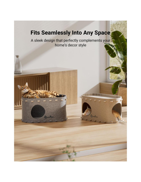 Casa para Gatos PeekaPurr DownyPaws 2 Pisos 57.9x32.8x30 cm