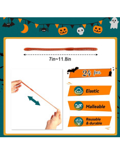24 Piezas Gusanos de Tierra Falsos SBYURE 17.5 cm para Halloween 2