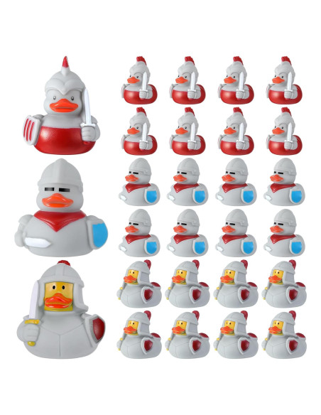 24 Patitos de Goma Medievales Caballero Sotiff - Decoración Fiesta