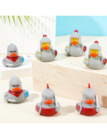 24 Patitos de Goma Medievales Caballero Sotiff - Decoración Fiesta