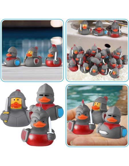 24 Patitos de Goma Medievales Caballero Sotiff - Decoración Fiesta