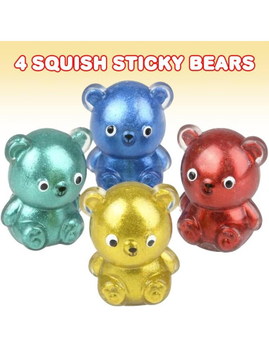 ArtCreativity Juguetes Squishy Oso Gummy - Set de 4 Pcs