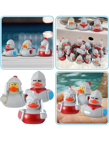 24 Patitos de Goma Medievales Caballero Sotiff - Decoración Fiesta