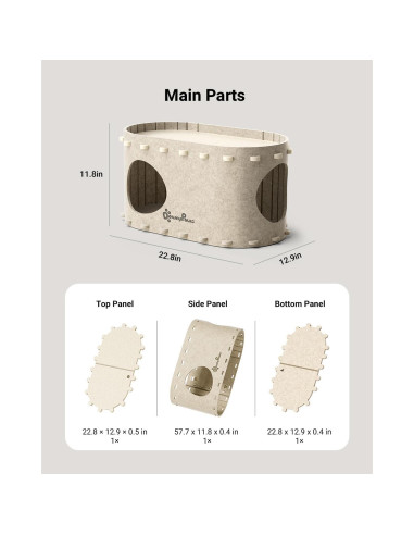 Casa para Gatos PeekaPurr DownyPaws 2 Pisos 57.9x32.8x30 cm