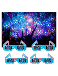 12 Gafas 3D Corazón DAHAKII para Fiestas y Festivales