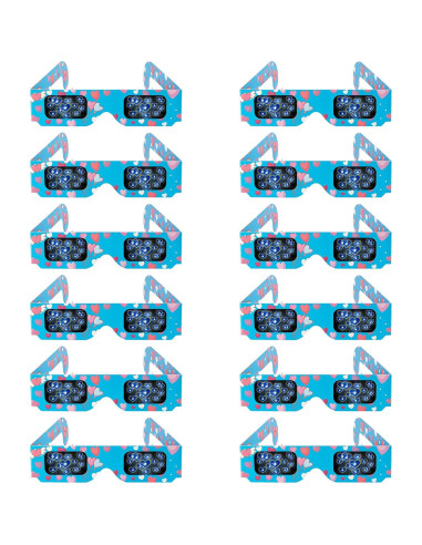 12 Gafas 3D Corazón DAHAKII para Fiestas y Festivales