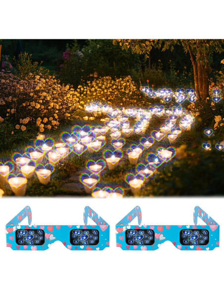 12 Gafas 3D Corazón DAHAKII para Fiestas y Festivales