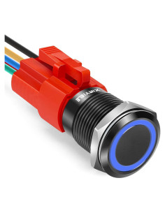 Interruptor de Botón de Presión XINYIELE 12V 16mm IP65 LED Azul