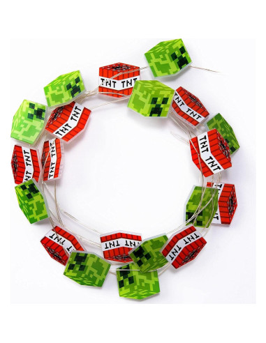 Luces de Cadena LED Minecraft Creeper y TNT 2.4m