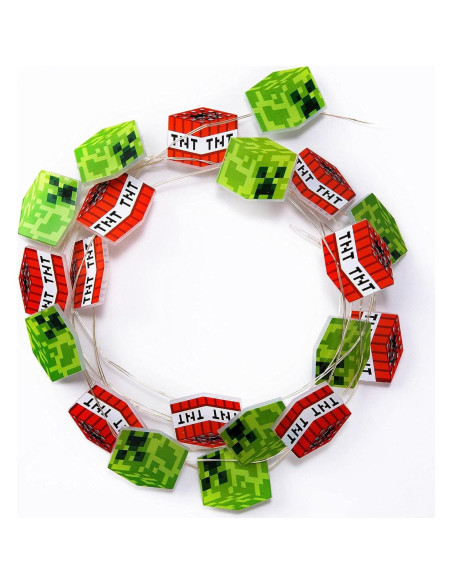 Luces de Cadena LED Minecraft Creeper y TNT 2.4m