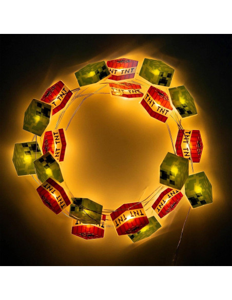 Luces de Cadena LED Minecraft Creeper y TNT 2.4m