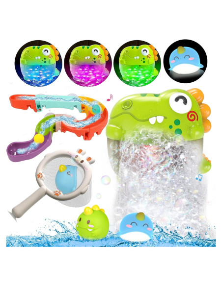 Juguetes de baño iluminados Qirtey con burbujas y música