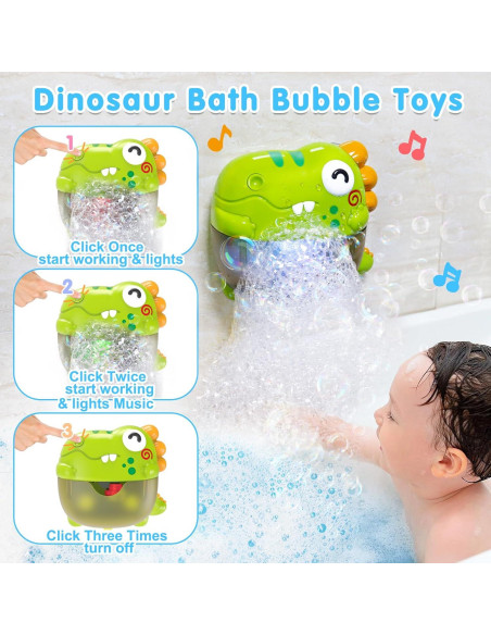 Juguetes de baño iluminados Qirtey con burbujas y música