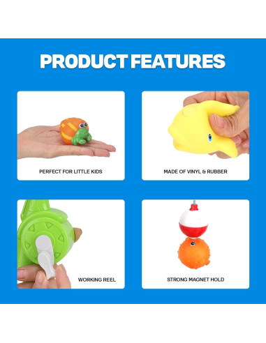 Juego de Pesca Magnético para Baño Liberty Imports - 8 Animales Marinos
