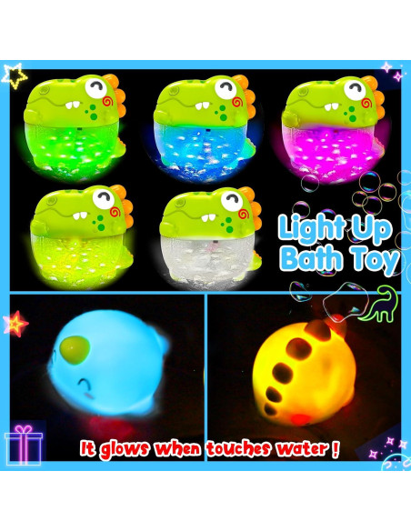 Juguetes de baño iluminados Qirtey con burbujas y música