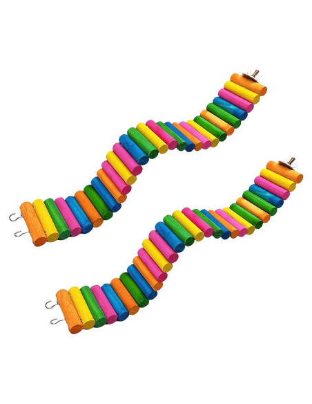 Puente Colorido de Madera Hamiledyi para Hámster 2 Piezas
